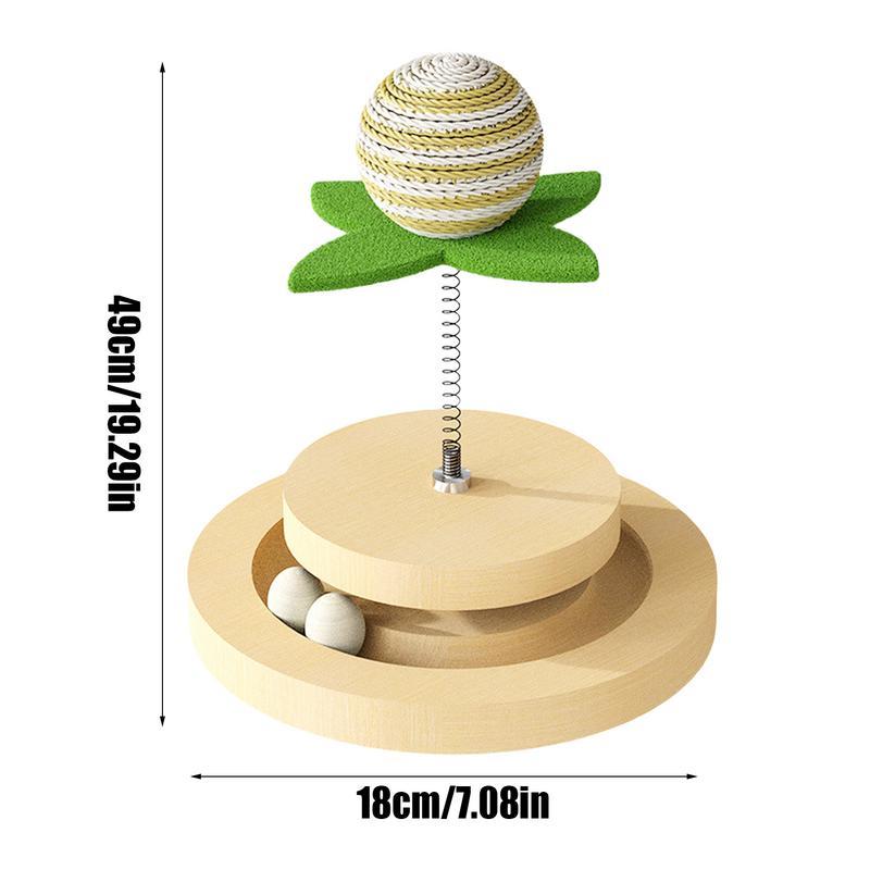Interactive Cat Toy – Sisal Scratch Pad with Spring Ball