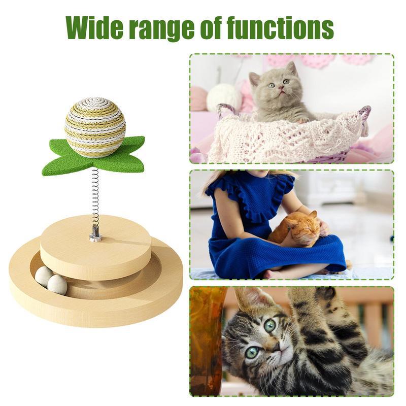 Interactive Cat Toy – Sisal Scratch Pad with Spring Ball