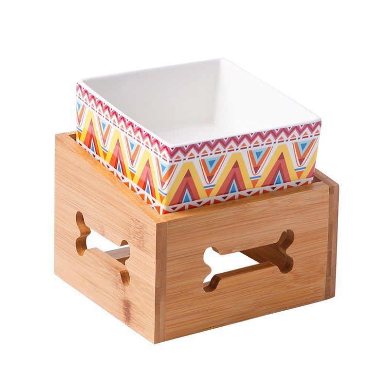Raised Ceramic Pet Bowl – Large Capacity High Stand