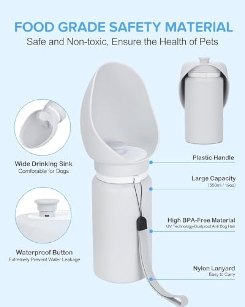 Portable Dog Water Bottle - Leak Proof Travel Dispenser